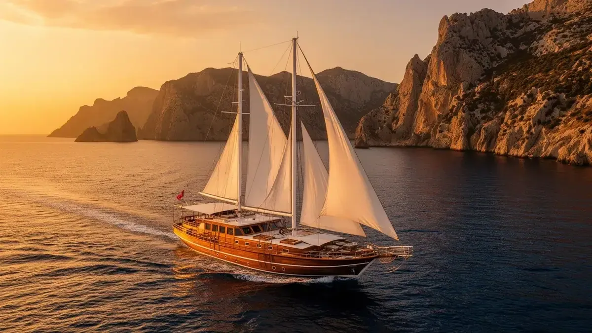 Traditional Turkish gulet sailing vessel