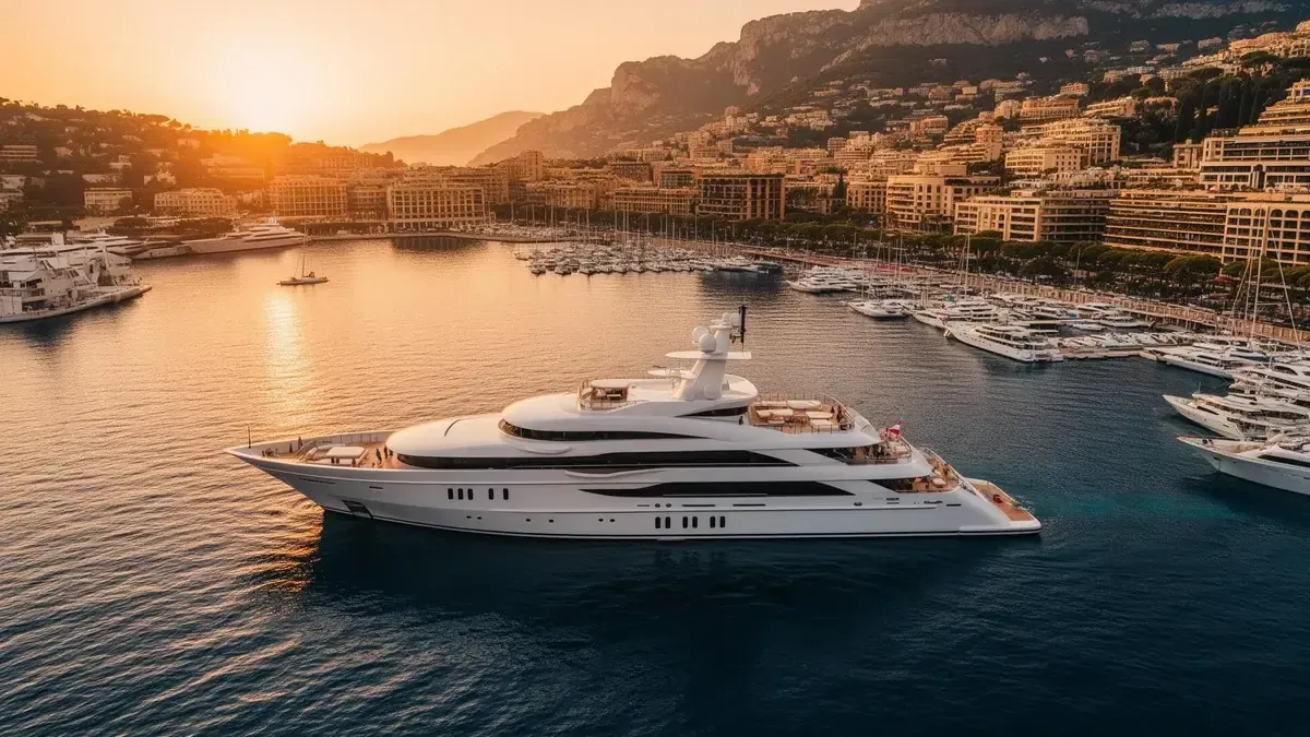 Monaco harbour showcasing luxury charter fleet